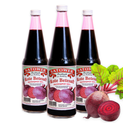 6 x 0,7l Rote Bete Saft pur (100% Direktsaft ohne Zusätze) - Original Satower