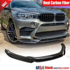 For BMW F85 X5M F86 X6M 2014-2018 Real Carbon Front Bumper Lip Spoiler Splitters