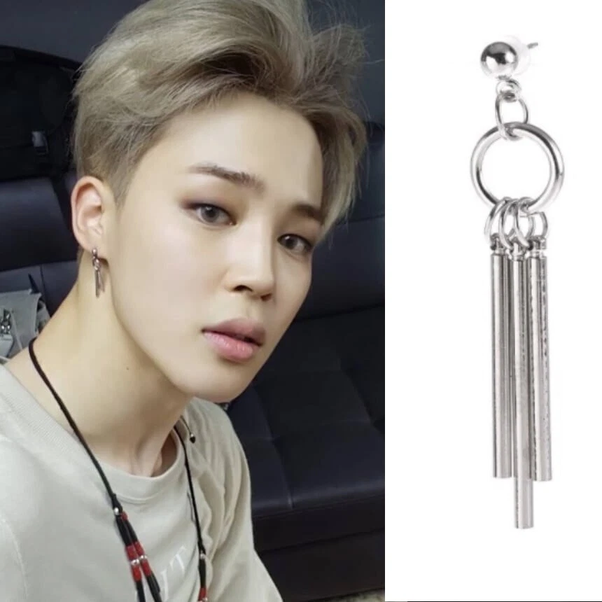 Buy Kpop BTS Jimin Inspired Black Sakura and Pearl Earrings Black Flower  Earrings Dangle Drop Online in India - Etsy