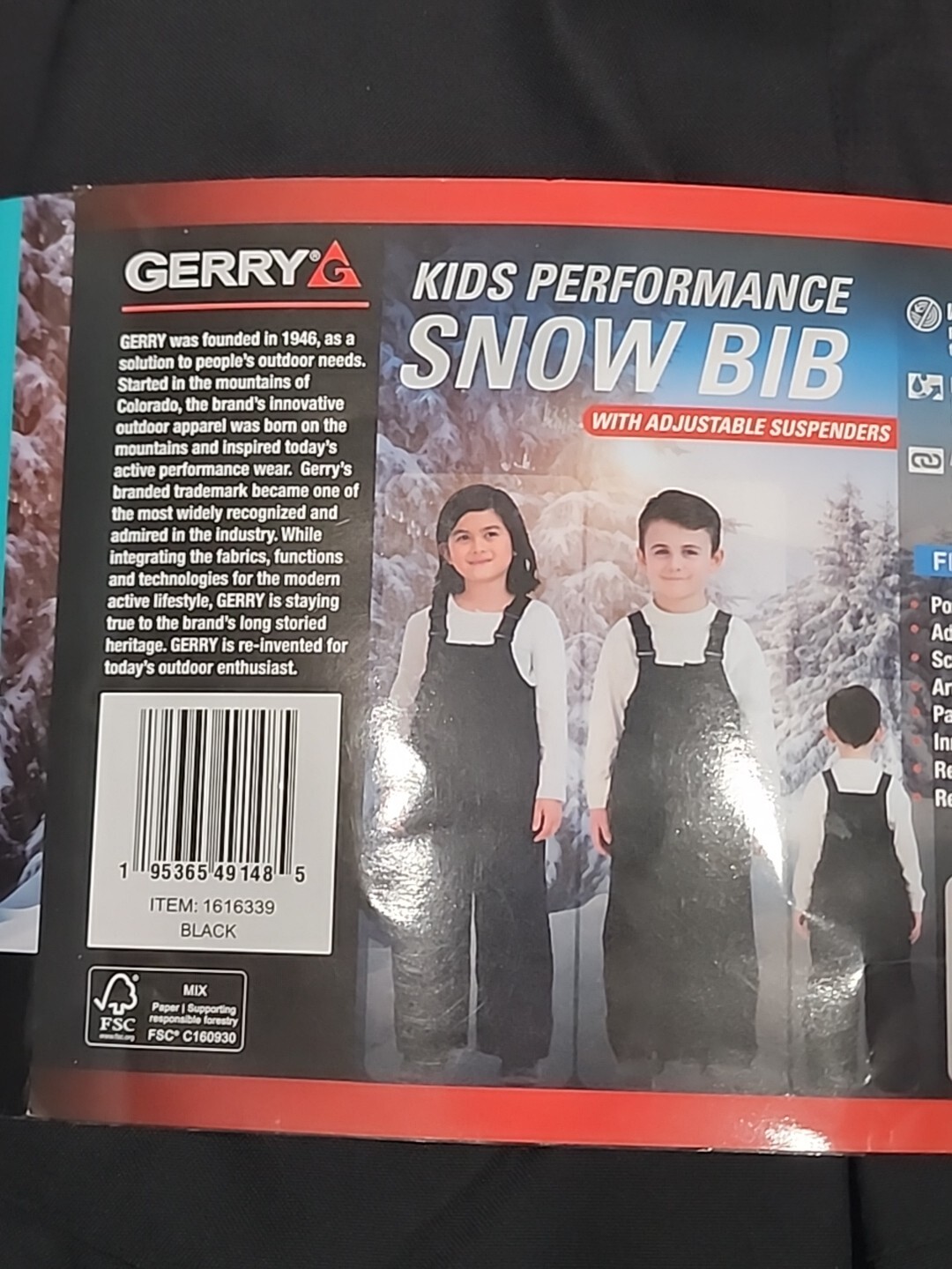 Gerry Kids Performance Snow Bib/Pants Adjustable Suspenders Black 4T eBay
