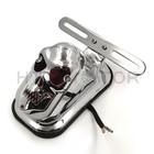 Rear Chrome ABS Skull Brake Tail Light For Harley Chopper FLSTN Delu