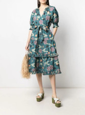 New Ulla Johnson Floral Print Ruffle Trim Size US 2 4 