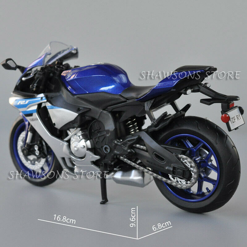 Nuevo Escala 1:12 Diecast Modelo de Motocicleta Juguetes Yamaha YZF R1 Réplica de Bicicleta Deportiva - Imagen 4 de 16