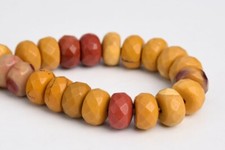 8x5MM Natural Mookaite Grade AAA Faceted Rondelle Gemstone Loose Beads 7.5"