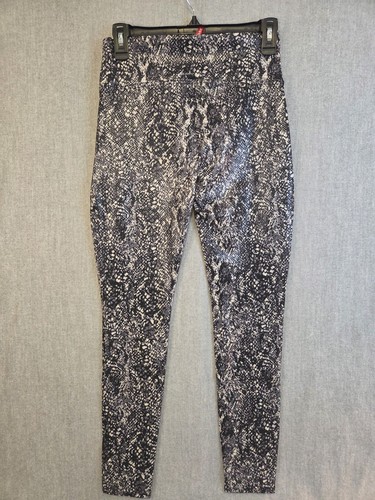 Spanx Leggings Girls XL 14-16 Gray Snake Shiny Faux Leather Skinny Non Shaping - Picture 3 of 11