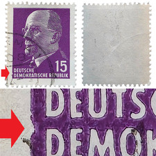 DDR 1961 Walter Ulbricht PF Plattenfehler Mi.847 PF Einbuchtung selten Rar
