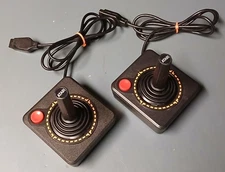 One Pair (2) Atari 2600 1977 Heavy Sixer CX-10 Joysticks with Hex Discs