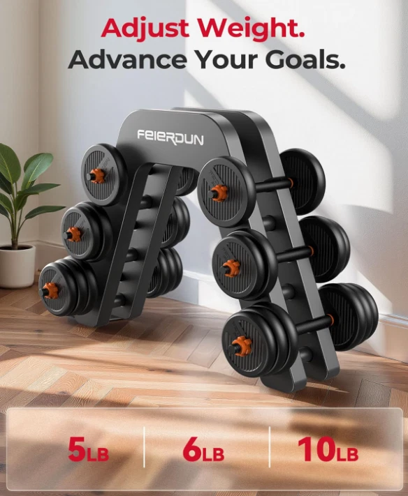 Mancuernas ajustables 5 en 1 con barra, kettlebell y pesas para gimnasio en casa - Image 4 of 4