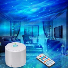 White Electric Galaxy Projector Star Night Light with Remote Control for Home