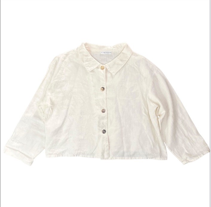 Bryn Walker Boxy Button Down Heavyweight Linen Sh… - image 1