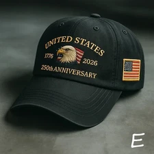 250th Anniversary Embroidered Baseball Cap Hat U.S. Tribute Cap
