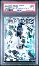 2021 Leaf Metal Draft Marcelo Mayer SILVER CRYSTALS AUTO PSA 9 BOSTON RED SOX