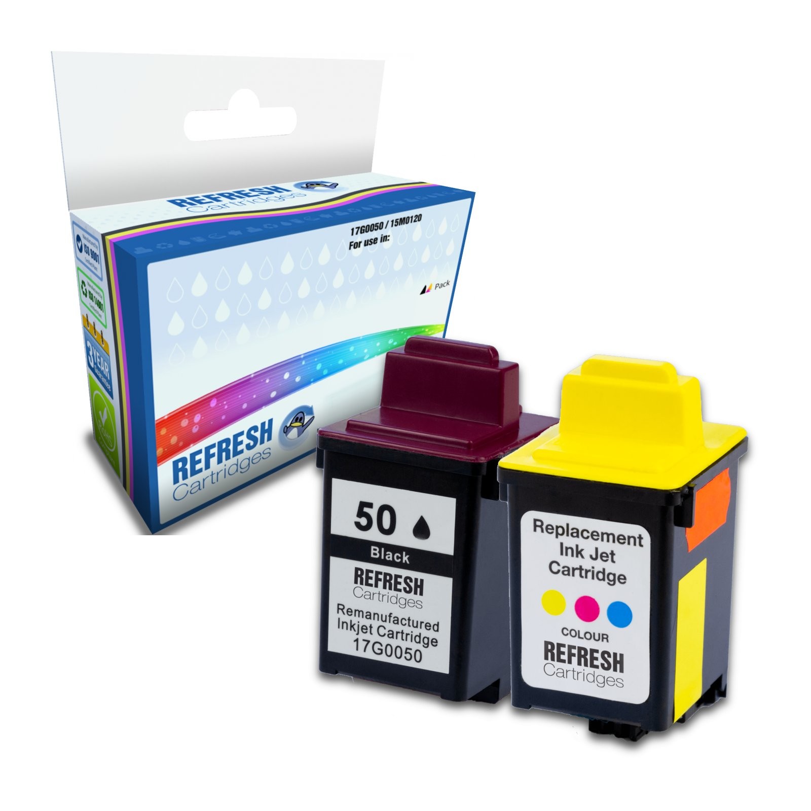 Refresh Cartridges Basic Value Pack 1x#17G0050/1x#15M0120 Ink For Lexmark