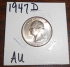 1947 D WASHINGTON QUARTER - AU - SOME TONING