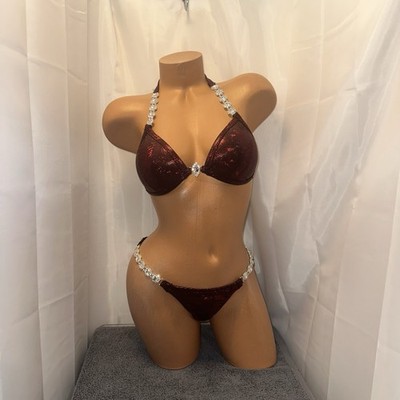 NPC Competition Bikini Suit, 34B CUP   Small Bottom NEW SUIT HANDMADE