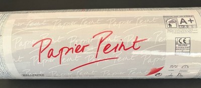 Tapetenrollen x 3 strukturierte Schnüreffekte blau hell/dunkel + rot Papier Peint