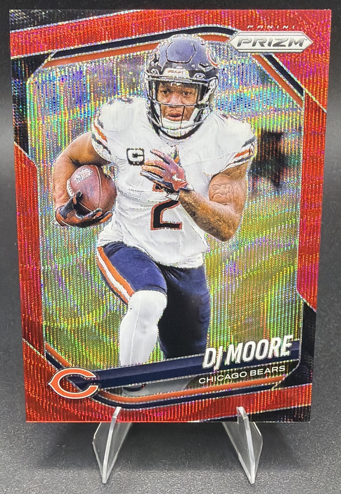 DJ Moore 2025 Panini Prizm Red Wave 116/149 #92 Bears