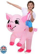 Inflatable Costume for Kids Pig Costume Halloween Blow Up Ride on Piggy Costu