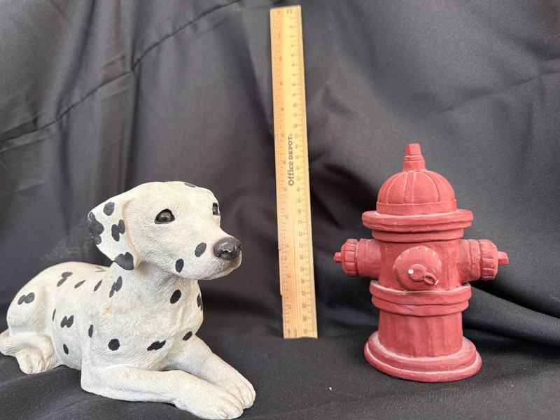 Firefighter Dalmation Hydrant Collectible Statue