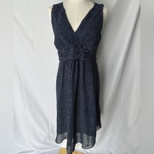 Motherhood Tie Waist Sleeveless Dress Maternity Medium Polka Dotted