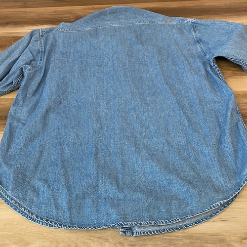 Vintage Gap Denim Shirt Mens XL Button Down 90s Oversized Long Sleeve Casual - Picture 8 of 8