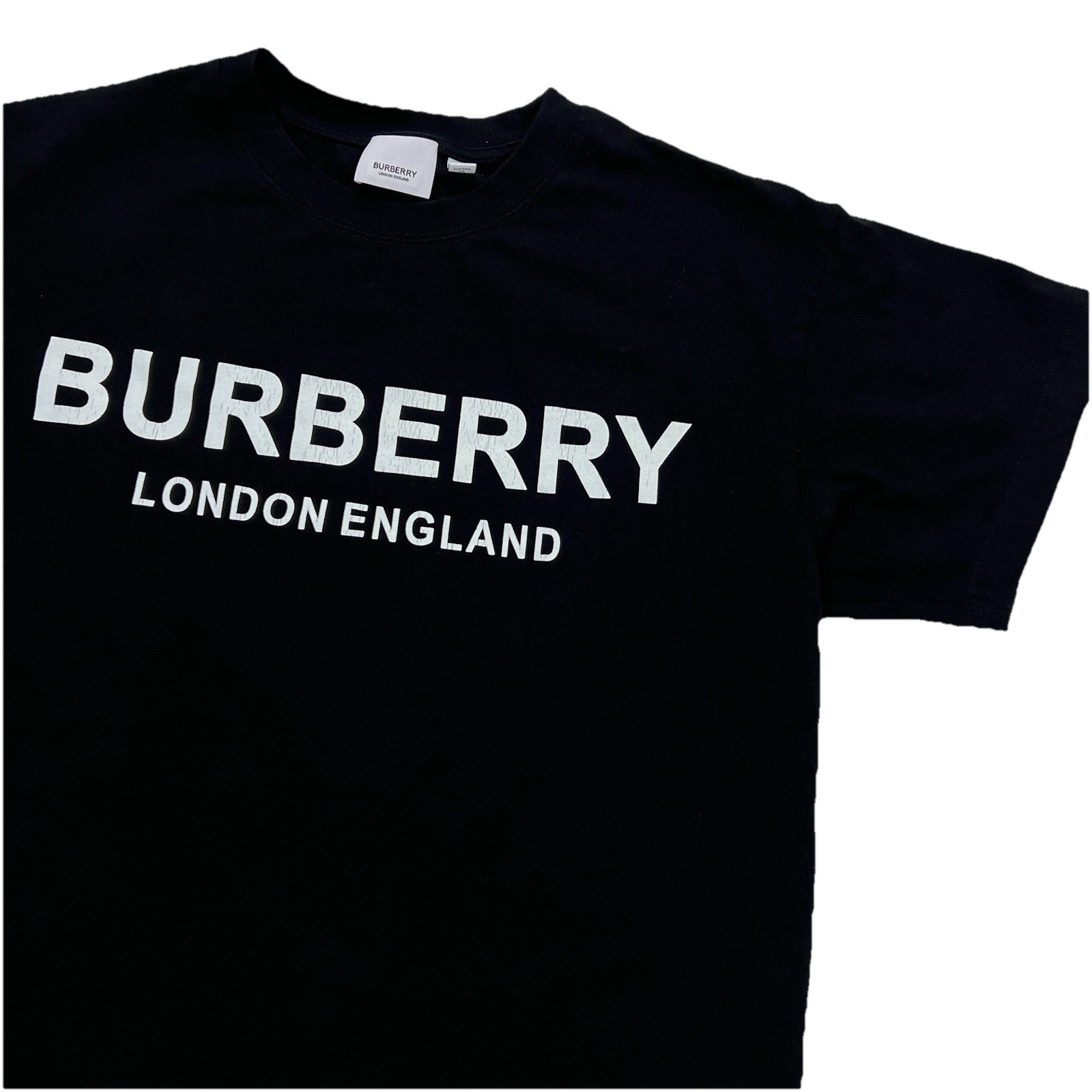 Burberry London England Logo Black T-Shirt Men’s Size Extra Small Made In Italy