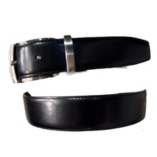 Reversible Black to Brown Leather Belt with Silver Buckle in Mens Size 38