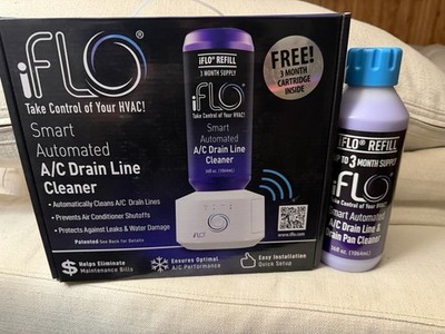 iFLO Smart Automated A/C Drain Line Cleaner with 3 Month Refill Cartridge