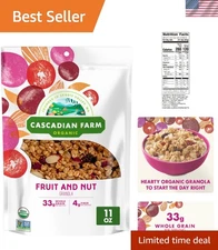 33g Whole Grain Organic Granola, Fruit & Nut Cereal in Resealable 11 oz Pouch