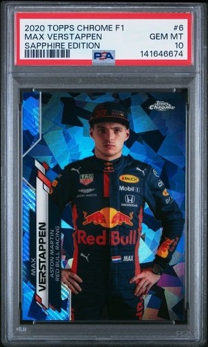 MAX VERSTAPPEN 2020 Topps Chrome F1 SAPPHIRE EDITION #6 PSA 10 GEM MT RC 🔥 🔥