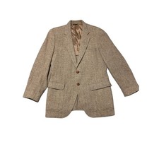 Vintage Cape Cod Blazer Herringbone Tweed 100 Pure Wool Sport Coat BrownMen 42