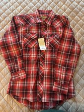 Wrangler Retro Boys Red Plaid Pearl Snap Shirt, Size Large