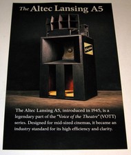 Altec Lansing A-5 VOTT 1945 Poster 19" x 13" Voice of the Theatre Horn