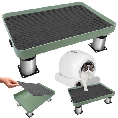 Adjustable Cat Ramp for Litter Box, Catcan Detachable Elevated Green-black 