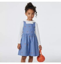 NEW Janie and Jack Oxford Embroidered Pumpkin Jumper Dress Girls 7 8 Halloween