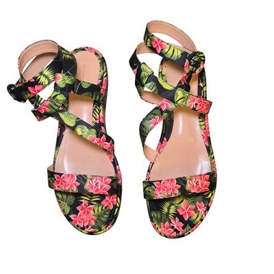 Gianvito Rossi Milano Tropical Floral Flat Platform Sandals | EU 41 / US 10 10.5
