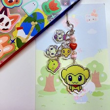 Tamagotchi/Kikitchi double sided tassel acrylic phonecharm phonestrap