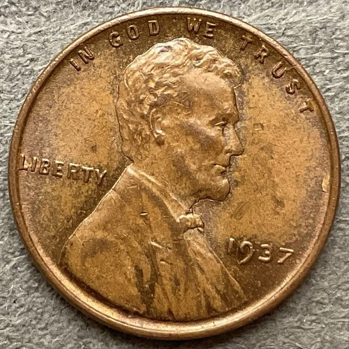 1937p  ~ Lincoln Wheat Cent - [AU] About Uncirculated - High Grade ~ B160