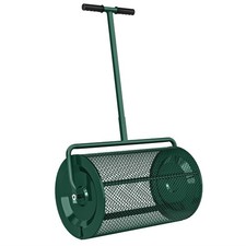 Outsunny Compost Spreader, 24" Garden Spreader w/ Height Adjustable Handle