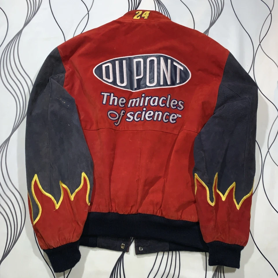 VTG Jeff Gordon JH Design Chase Authentics DuPont Flames NASCAR Racing Jacket L - Image 3 of 4