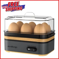 6-EGGS RAPID EGG COOKER ELECTRIC Hard Boiled Poacher Omelet Maker Auto Shut-Off