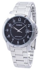 Casio Analog Stainless Steel Date Japan Mov't Quartz MTP-V004D-1B 30M Mens Watch