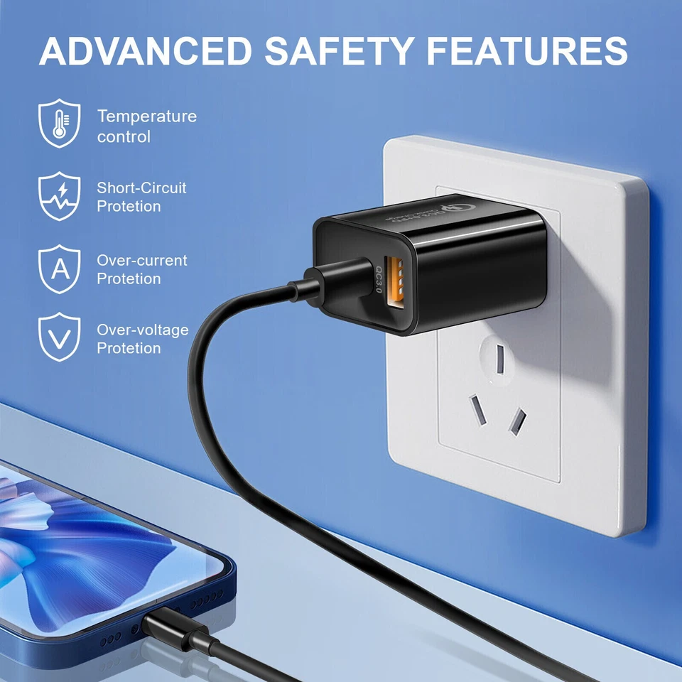 For iPhone 16 15 13 12 20W Fast Charger Block USB+Type C Wall Power Adapter Lot - Image 2 of 4