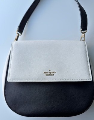 Kate Spade Cameron Street Byrdie Black & White Saffiano Leather Crossbody Bag