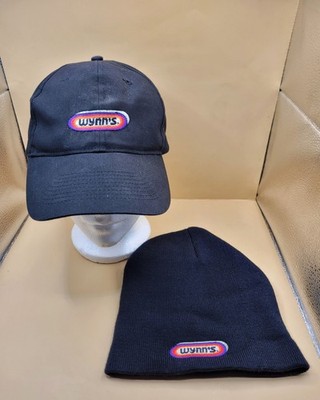Vintage Wynn s Logo Hat & Beanie Lot Automotive Promo Cap Knit Winter