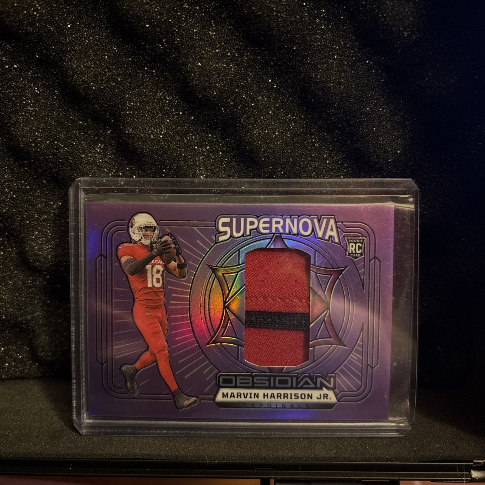 Marvin Harrison Jr. Panini Obsidian Supernova Swatches #SNMHJ Purple