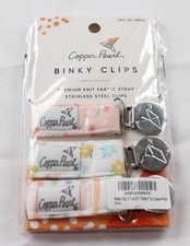 Copper Pearl Baby Girls 3 Pack Stainless Steel Binky Clips AP2 Cheery One Size