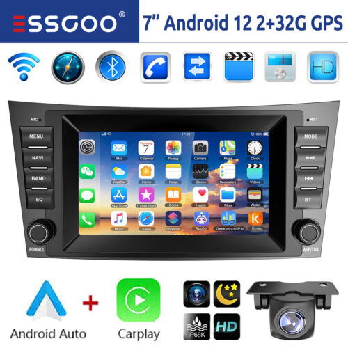 Carplay Radio samochodowe Android 12 2 + 32G GPS Nawigacja do Mercedes Benz Klasa E W211 W219 - Zdjęcie 1 z 16