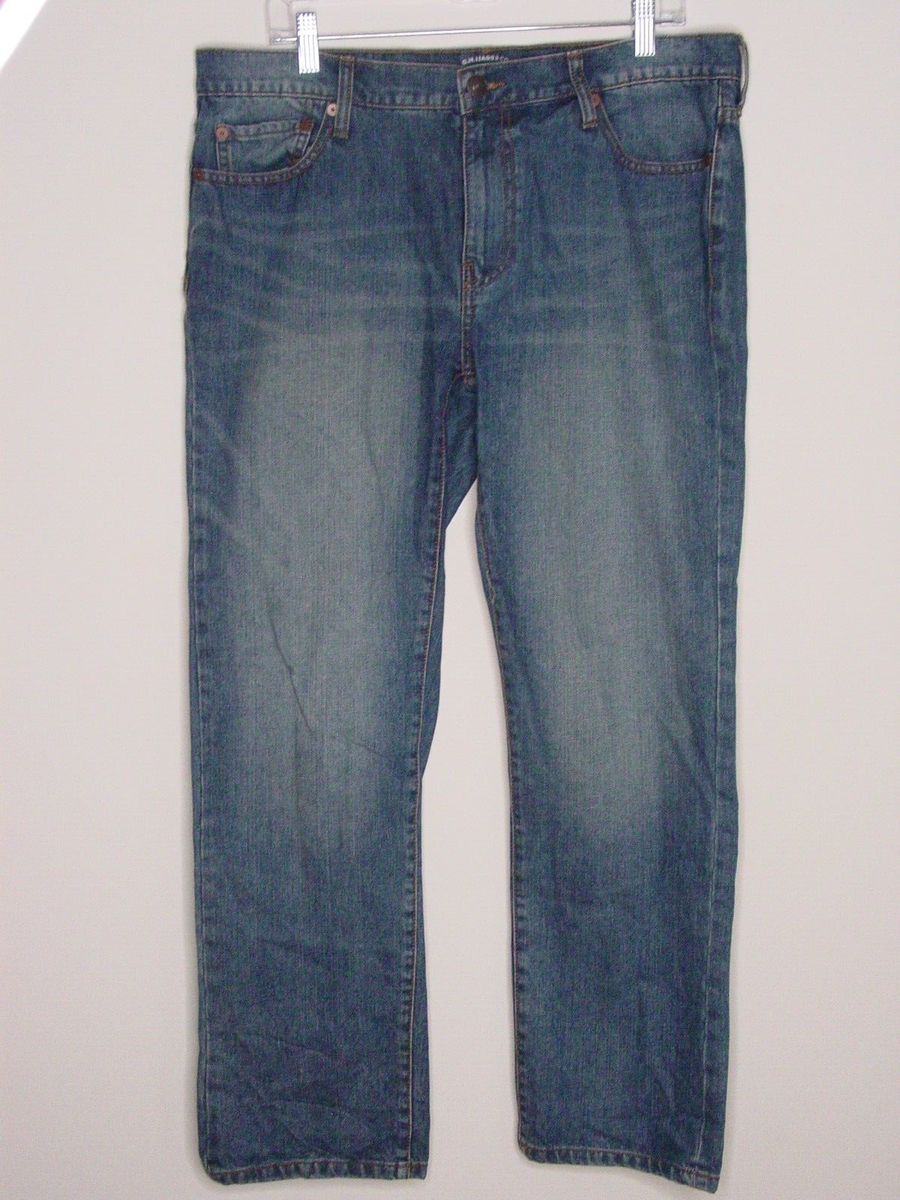 GH Bass mens 36X28.5 actual straight leg blue jeans Camden medium