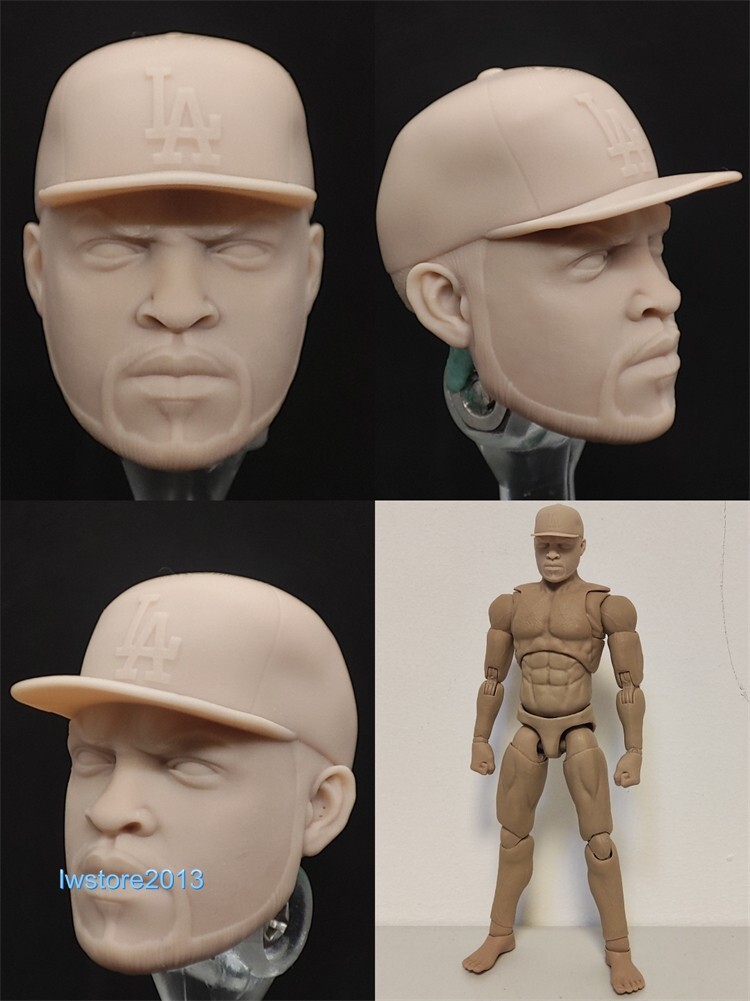 1:6 Rapper Singer Man Head Sculpt Carved For 12